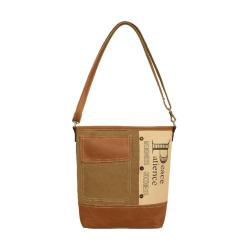 Tote Bag Canvas and Leather - Peace 33x10x30.5cm