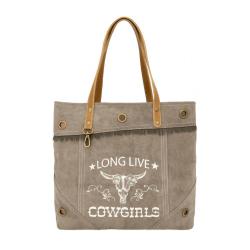 Tote Bag Canvas and Leather - Cowgirls 40.5x9x33cm