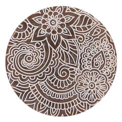 Coffee / Occasional Hand Carved Mango Wood Henna Tattoo Design 50 x 50cm