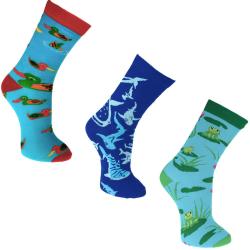 3 pairs of bamboo socks, ducks sharks frogs, Shoe size: UK 7-11, Euro 41-47