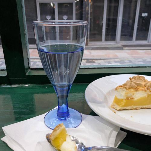 Single Wine Glass Recycled Glass Blue Tinted, 17.5cm height