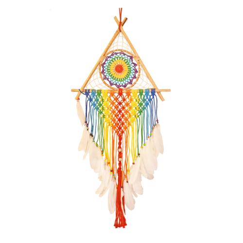 Dreamcatcher in Triangle Rainbow Colours 40cm diameter