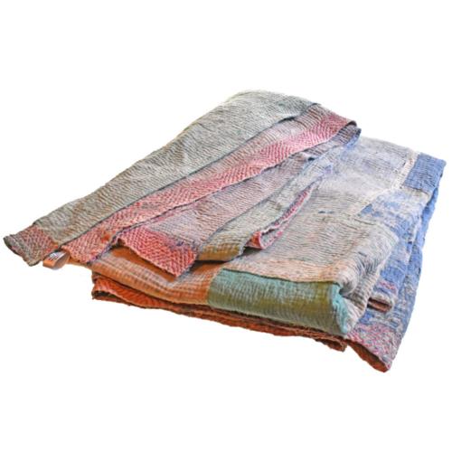 Throw/bedspread kantha stitch block assorted 220x270cm