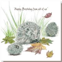 Greetings card, happy birthday hedgehogs