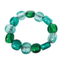 Green and blue glass beads bracelet