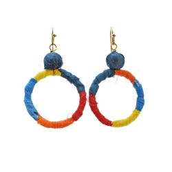 Earrings Recycled 5 Colour Circle 3cm