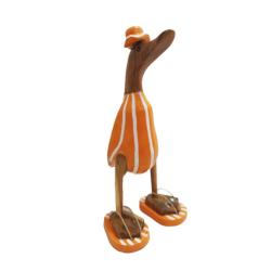 Duck Beach Striped Swimsuit Orange Bamboo Root 25cm