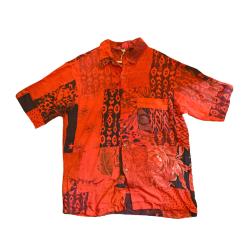 Shirt, Short Sleeves Patchwork Reds, Small Unisex