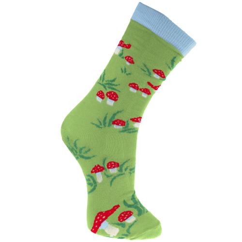 Bamboo socks, toadstools, Shoe size: UK 3-7, Euro 36-41