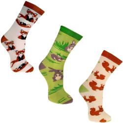 3 pairs of bamboo socks, foxes rabbits squirrels, Shoe size: UK 7-11, Euro 41-47