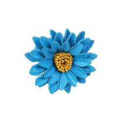 Ring Leather Blue Flower