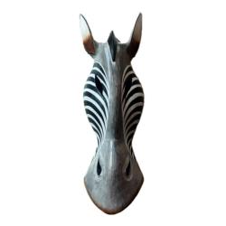 Mask Albesia Wood Zebra Black Stripes 30cm