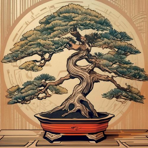 Greetings card "Bonsai" 16x16cm