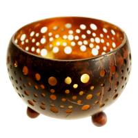 Coconut bowl gold colour lacquer inner 10x7cm