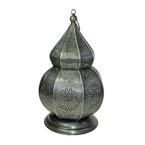 Metal Lantern bulb shape with cut out detail 18 x 31cm