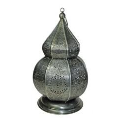 Metal Lantern bulb shape with cut out detail 18 x 31cm