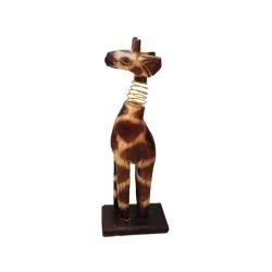 Giraffe Albesia Wood with Coiled Neck 21cm height