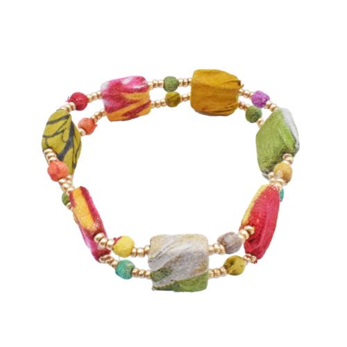 Bracelet Recycled Square Beads 7cm