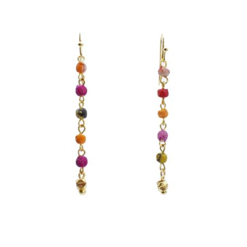 Earrings Recycled Tiny Beads 5cm