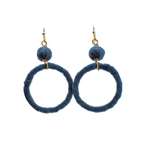 Earrings Recycled Ball and Circle 5x2.7cm