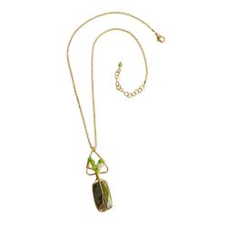 Necklace with Green Stone Pendant