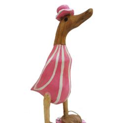 Duck Beach Striped Swimsuit Pink Bamboo Root 25cm