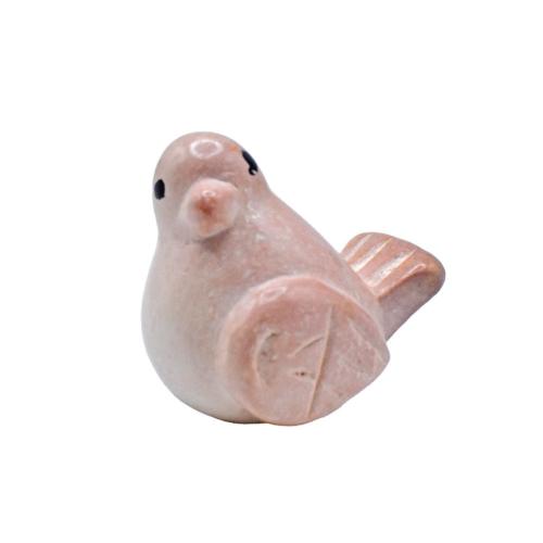 Bird Ornament Kisii Stone Pink