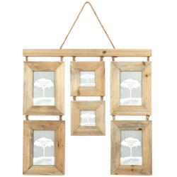 Hanging Multi Photo Frame Sustainable Wood for 6 photos