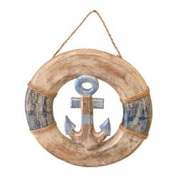 Hanging Life Buoy Albesia Wood Anchor