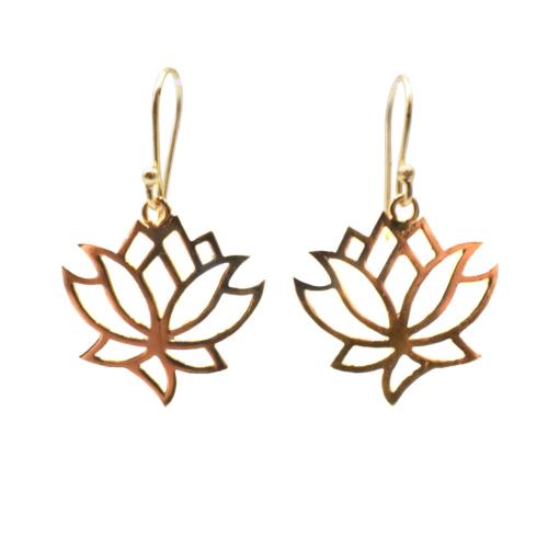 Earrings Gold Colour, Lotus