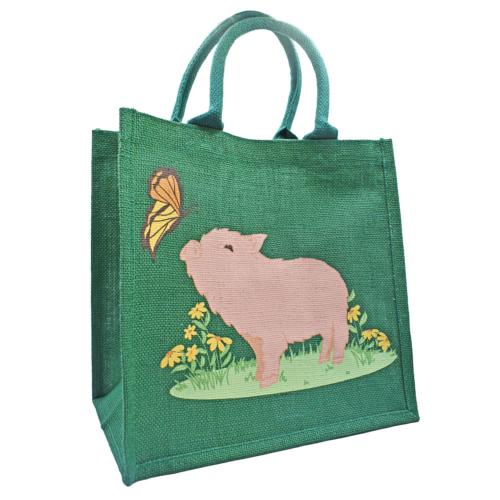 Jute shopping bag, Piglet 30x30cm