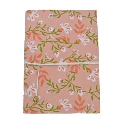 Notebook A6 Handmade Paper With Tie Floral Design on Pink