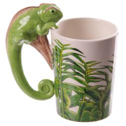 Ceramic Mug with Chameleon Shaped Handle