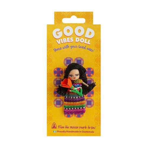 Worry doll, Good Vibes on card, assorted colours