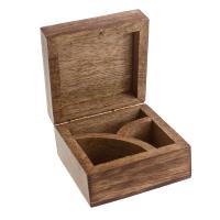 Trinket box, mango wood, tree design 10x10x6cm