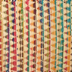 Chindi rag rug recycled cotton multicoloured triangles 60x90cm