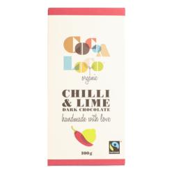 Organic Chilli and Lime Dark Chocolate Bar 100g
