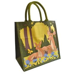 Jute shopping bag, Woodland Deer 30x30cm