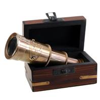 Small brass telescope in box