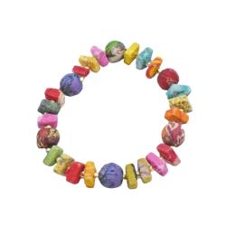 Bracelet Recycled Round + Square Beads 6.5cm