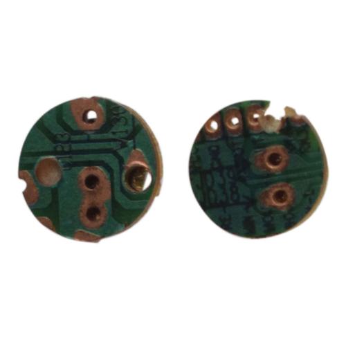 Stud earrings, recycled circuit board circle