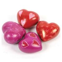 Painted Kissii soapstone heart 2cm asst pack of 20