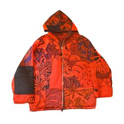 Reversible Jacket Patchwork Quilted Reds Blacks, S/M Unisex