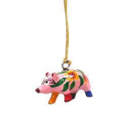 Hanging Christmas Decoration, Wooden Piglet