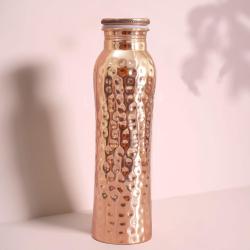 Copper water bottle, hammered, 900ml