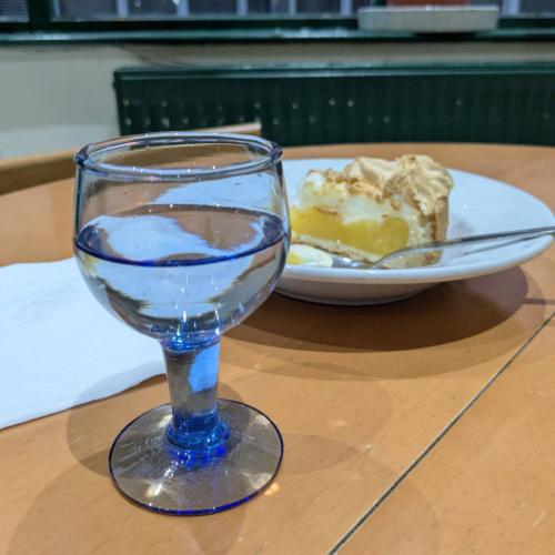 Single Wine Glass Recycled Glass Blue Tinted, 10.5cm height