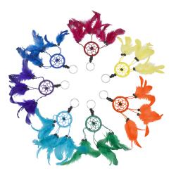 7 small dreamcatchers - keyrings or decorative hangings, 4.5cm diameter