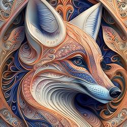 Greetings card "Fox" 16x16cm