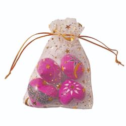 4 Small Heart Shaped Pebbles in Gift Bag