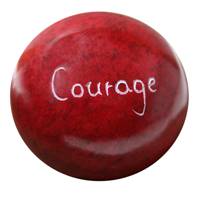 Palewa sentiment pebble, red - Courage